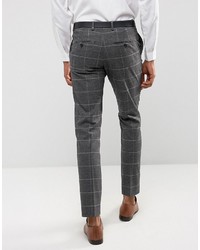 Pantaloni eleganti a quadri grigio scuro di Selected