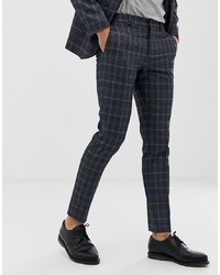 Pantaloni eleganti a quadri grigio scuro di Jack & Jones