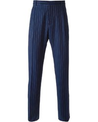 Pantaloni eleganti a righe verticali blu scuro di J.W.Anderson