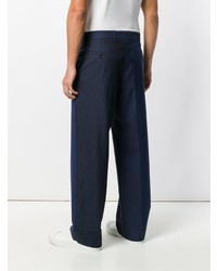 Pantaloni eleganti a righe verticali blu scuro di Marni
