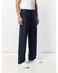 Pantaloni eleganti a righe verticali blu scuro di Marni