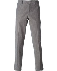 Pantaloni eleganti a righe verticali grigi di Incotex