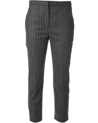 Pantaloni eleganti a righe verticali grigio scuro di Alexander McQueen