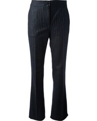 Pantaloni eleganti a righe verticali grigio scuro di Moschino
