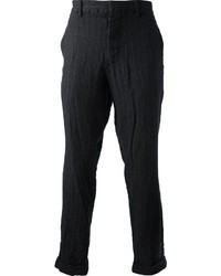 Pantaloni eleganti a righe verticali grigio scuro