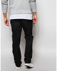 Pantaloni eleganti a righe verticali grigio scuro di Asos