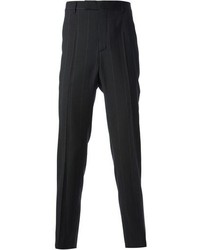 Pantaloni eleganti a righe verticali neri