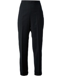 Pantaloni eleganti a righe verticali neri di Hache