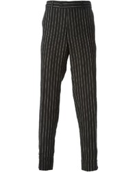 Pantaloni eleganti a righe verticali neri