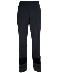 Pantaloni eleganti a righe verticali neri di Ter Et Bantine