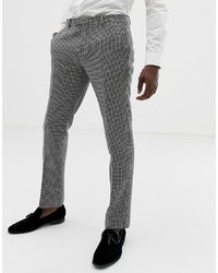 Pantaloni eleganti con motivo pied de poule neri e bianchi di Twisted Tailor