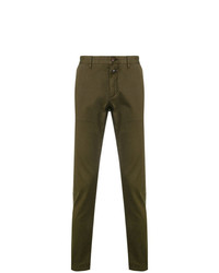 Pantaloni eleganti con motivo pied de poule verde oliva di Closed