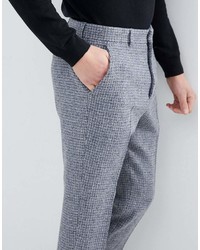 Pantaloni eleganti di lana a quadri grigi di Asos