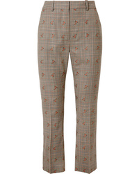 Pantaloni eleganti di lana a quadri marrone chiaro di Altuzarra