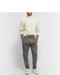 Pantaloni eleganti di lana a righe verticali grigi di Isabel Marant
