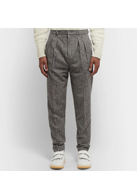Pantaloni eleganti di lana a righe verticali grigi di Isabel Marant