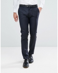 Pantaloni eleganti di lana blu scuro di ASOS DESIGN