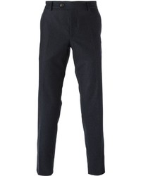 Pantaloni eleganti di lana blu scuro di Brunello Cucinelli