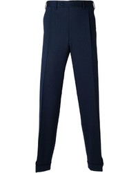 Pantaloni eleganti di lana blu scuro di Canali