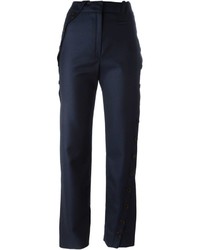 Pantaloni eleganti di lana blu scuro di Courreges