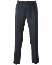 Pantaloni eleganti di lana blu scuro di Etro