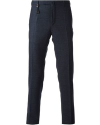 Pantaloni eleganti di lana blu scuro di Incotex