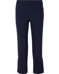 Pantaloni eleganti di lana blu scuro di Lela Rose
