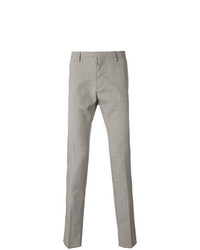 Pantaloni eleganti di lana con motivo pied de poule grigi di DSQUARED2