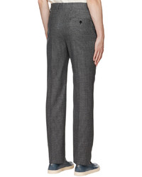 Pantaloni eleganti di lana con motivo pied de poule grigio scuro di Gabriela Hearst