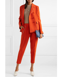 Pantaloni eleganti di lana decorati arancioni di Bottega Veneta