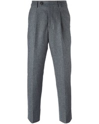 Pantaloni eleganti di lana grigi di Brunello Cucinelli