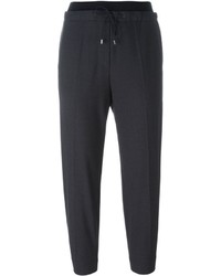 Pantaloni eleganti di lana grigio scuro di Brunello Cucinelli