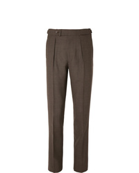 Pantaloni eleganti di lana marrone scuro di Berg & Berg