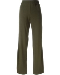 Pantaloni eleganti di lana verde oliva