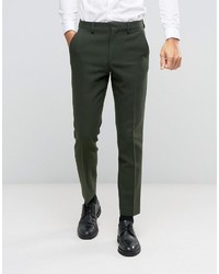 Pantaloni eleganti di lana verde oliva di Asos
