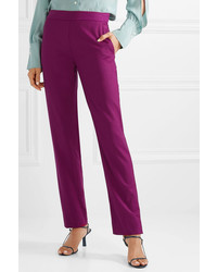 Pantaloni eleganti di lana viola melanzana di Derek Lam