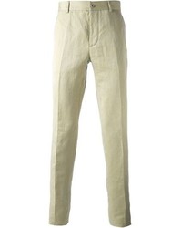 Pantaloni eleganti di lino beige di Maison Martin Margiela