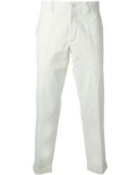 Pantaloni eleganti di lino bianchi di Ann Demeulemeester
