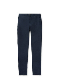 Pantaloni eleganti di lino blu scuro di De Bonne Facture