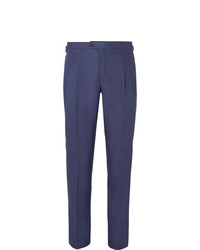 Pantaloni eleganti di lino blu scuro di Thom Sweeney