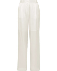 Pantaloni eleganti di seta bianchi