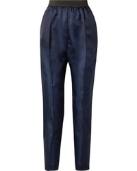 Pantaloni eleganti di seta blu scuro