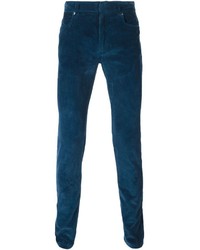 Pantaloni eleganti di velluto a coste blu scuro di Maison Margiela