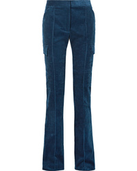 Pantaloni eleganti di velluto a coste blu scuro di Stella McCartney