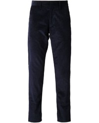 Pantaloni eleganti di velluto a coste blu scuro di Tomas Maier