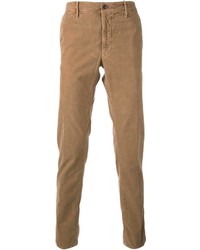 Pantaloni eleganti di velluto a coste marrone chiaro di Incotex