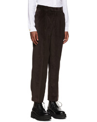 Pantaloni eleganti di velluto a coste marrone scuro di Paul Smith
