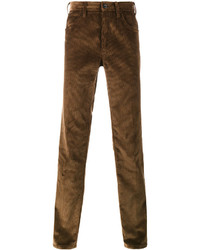Pantaloni eleganti di velluto a coste marroni di Prada