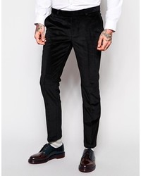 Pantaloni eleganti di velluto neri