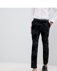 Pantaloni eleganti di velluto stampati grigio scuro di Twisted Tailor